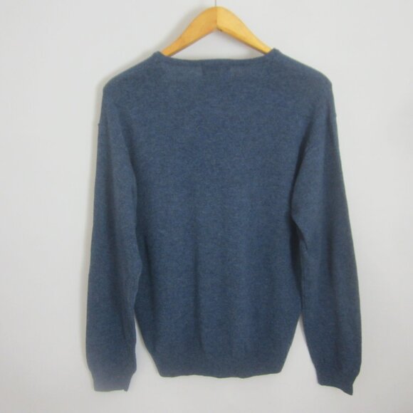 Pendleton Mens Medium Heather Blue 100% Lambswool V Neck LS Pullover Sweater M e - Picture 8 of 9